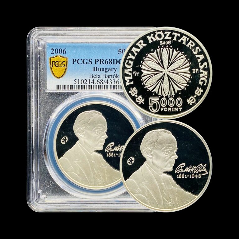 Read more about the article HUNGARY. 2006  5000 Forint  Silver – PCGS PR68 – Bela Bartok