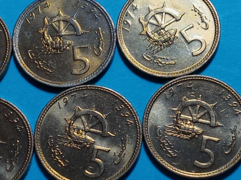 Read more about the article Morocco 1974 5 Santimat Coins (10) Coins-Unc.