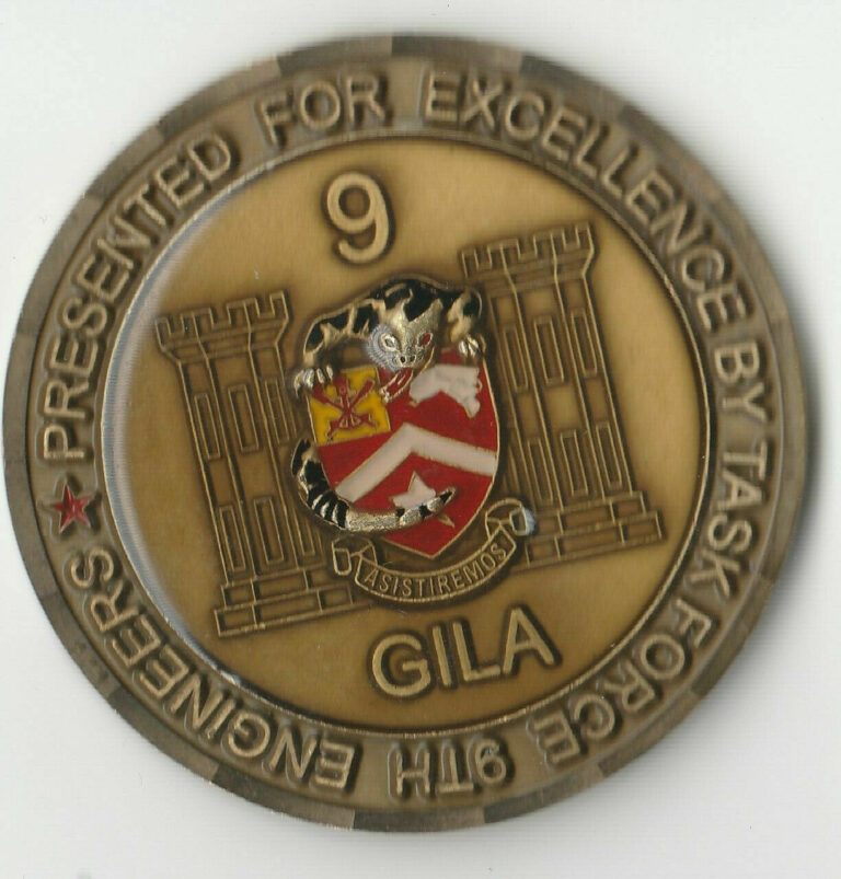 Read more about the article Kosovo 9th Engineers GILA Joint Guardian Falcon Challenge Coin  2″ DIA BX3