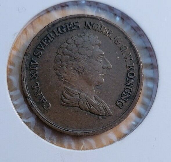Read more about the article 1837 Sweden 2/3 Skilling Carl XIV Johan World Coin