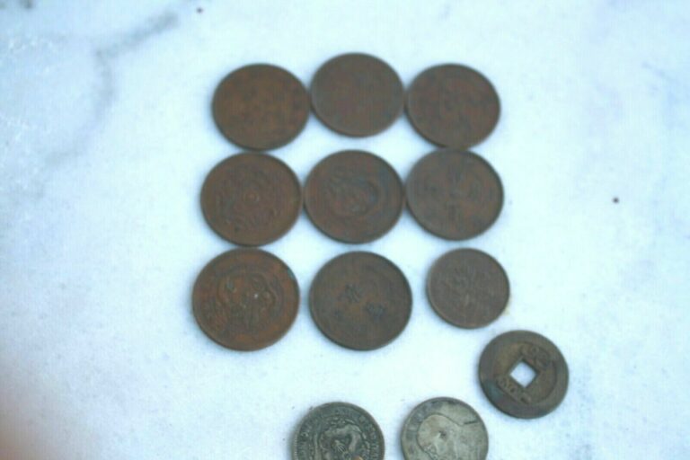 Read more about the article Ancient   12 Coins  2 Silver  10 copper/Bronze  Manchurian 33rd Yr of Kuang HSU