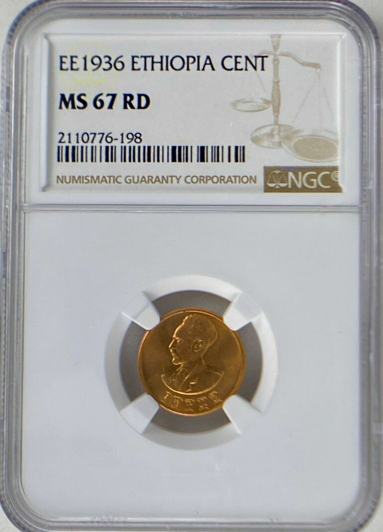 Read more about the article EE 1936 ETHIOPIA CENT NGC MS 67 RD UNC BU HIGHEST GRADE WORLDWIDE