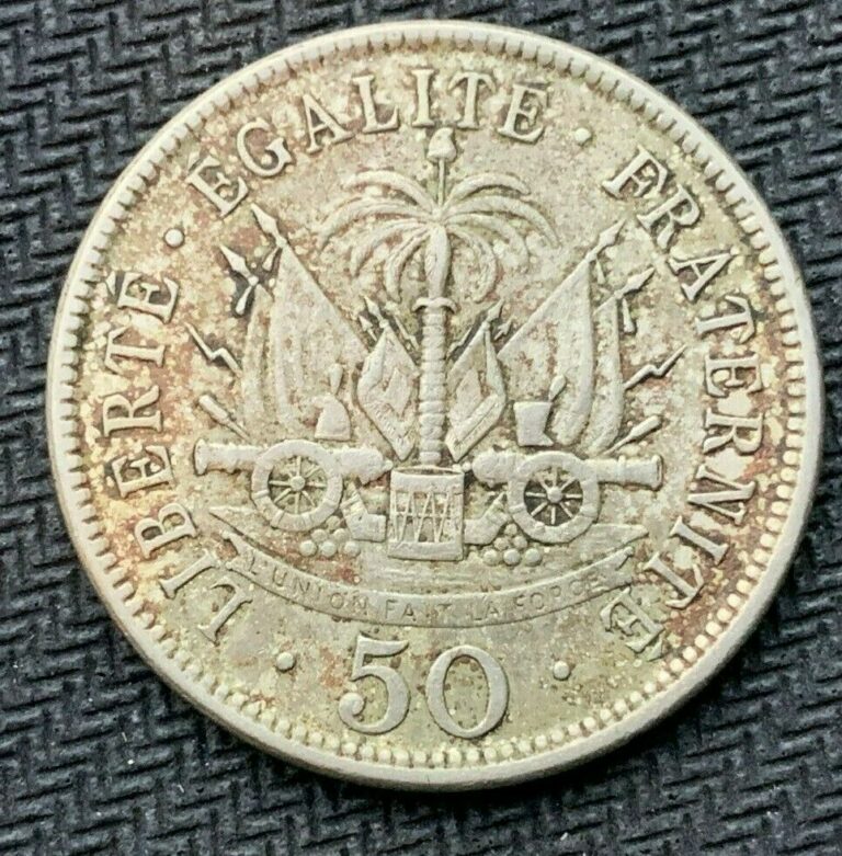 Read more about the article 1908 Haiti 50 Centimes Coin XF    ( Mintage 800k )   Better Condition    #C996