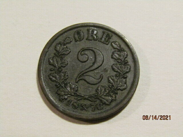 Read more about the article Norway 1876 2 Ore Coin