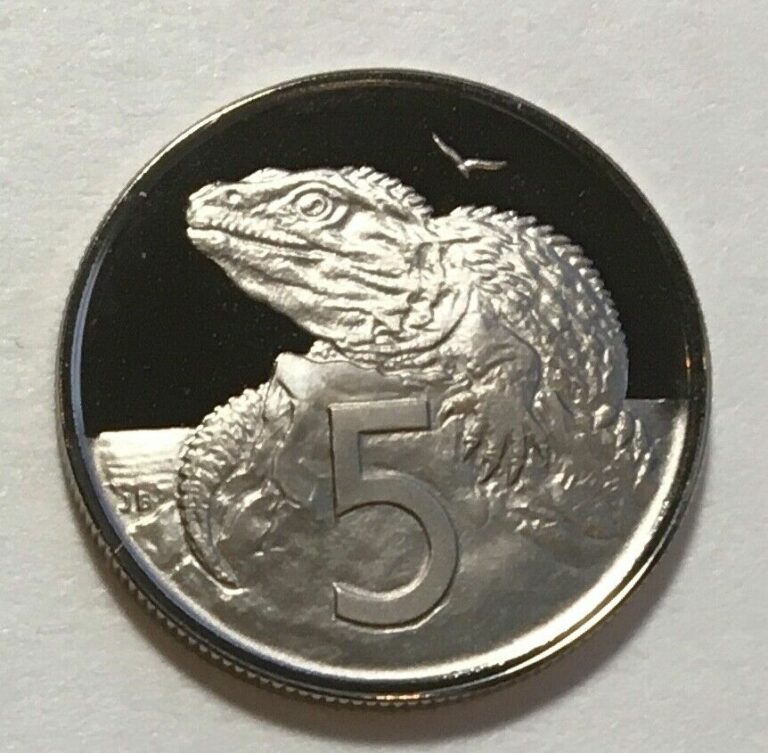Read more about the article New Zealand 5 Cents 1973 – Tuatara (Sphenodon punctatus) – Proof