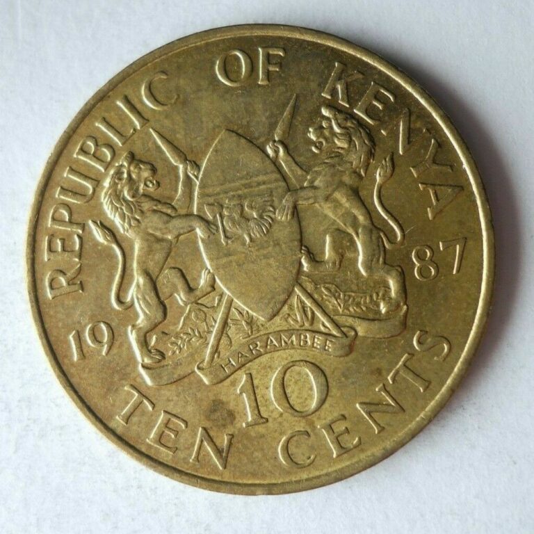 Read more about the article 1987 KENYA 10 CENTS – AU/UNC – High Quality Coin – FREE SHIP – Kenya Bin #1