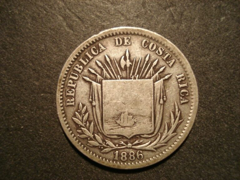 Read more about the article 1886 Costa Rica 25 Centavos  C Below Arms