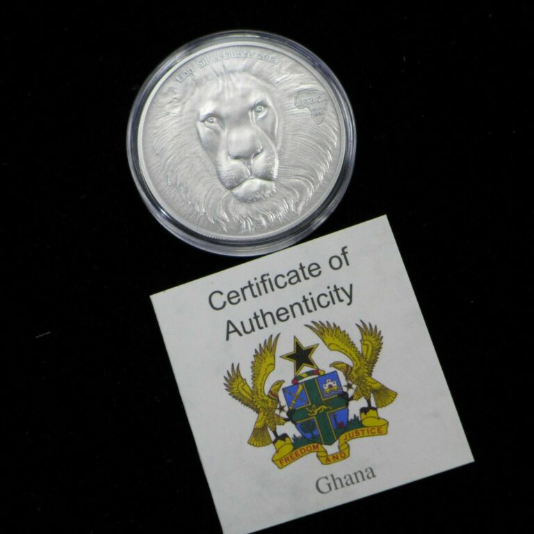 Read more about the article 2013 Republic of Ghana 5 Cedis Elephant 1oz .999 Fine Antique Finish Silver Coin