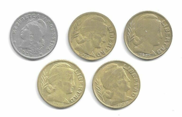 Read more about the article ARGENTINA  – LOT OF 20 CENTAVOS COINS 5 DIFFERENT DATES (CNS-2511)