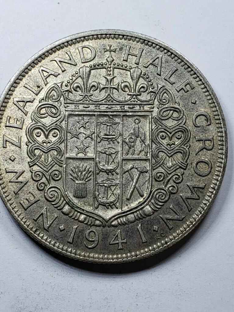 Read more about the article 1941 New Zealand half crown – silver coin  – George