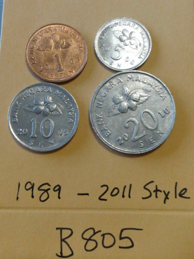 Read more about the article 🇲🇾🇲🇾 Malaysia 1989-2011 Style Coins: 1  5  10  and 20 Sen 🇲🇾🇲🇾