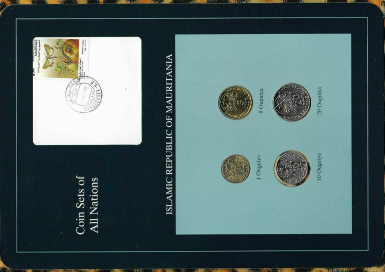 Read more about the article Coin Sets of All Nations Mauritania w/card UNC 1 Ouguiya 1995 5 10 20 Ouguiya 99