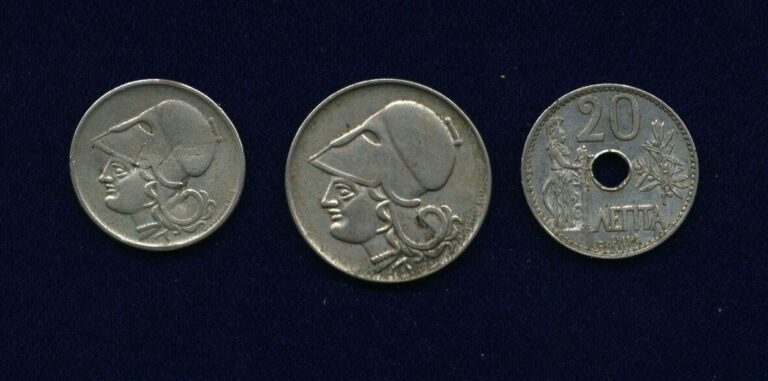 Read more about the article GREECE 1912 20 LEPTA  1926 1 DRACHMA  1926 2 DRACHMAI COINS  GROUP LOT OF (20)