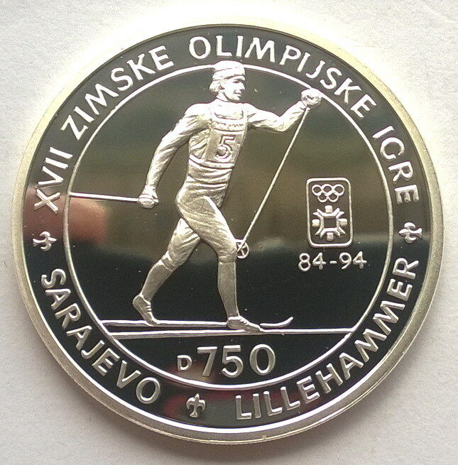 Read more about the article Bosnia 1993 Cross Country Skier 750 Dinara Silver Coin Proof