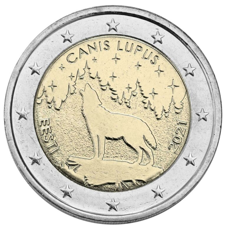 Read more about the article ESTONIA – 2 € Euro commemorative coin 2021 – Estonian national animal – The wolf