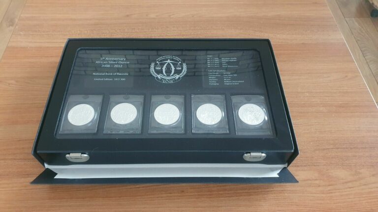 Read more about the article Rwanda 2008 2009 2010 2011 2012 5th anniversary African silver oz coins Ruanda