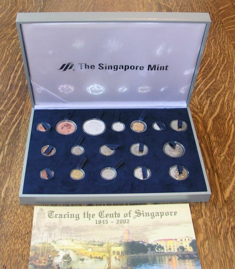 Read more about the article SINGAPORE  2002  “TRACING THE CENTS OF SINGAPORE” COINS  IN ORIGINAL BOX  W/COA!