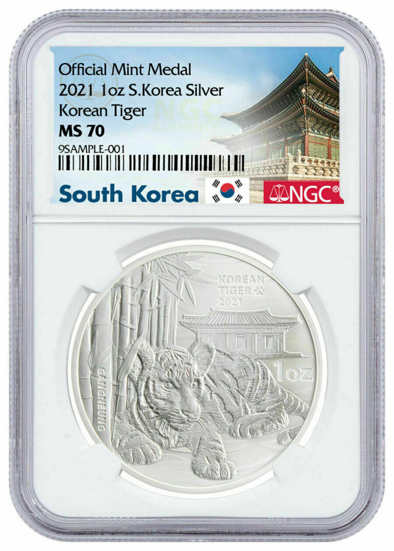 Read more about the article *NEW* 2021 South Korea Tiger 1 oz Silver NGC MS70 Exclusive South Korea Label