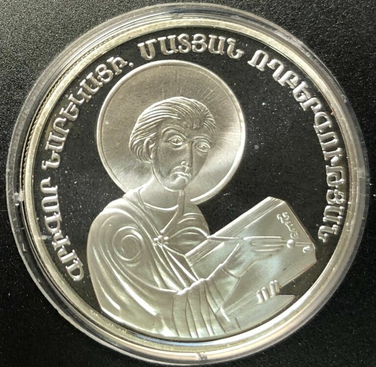 Read more about the article Armenia Silver Coin 1000 Drams 2002 Narekatsa’s Book Of Sorrows+Certificate