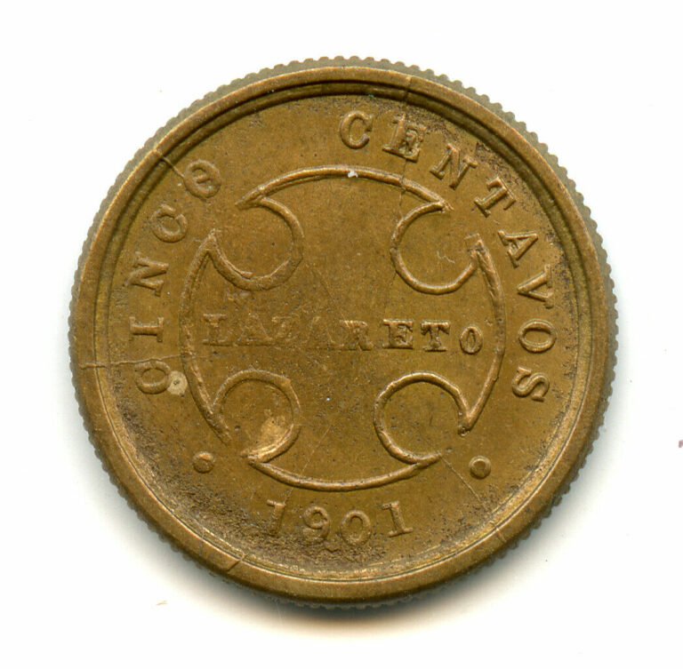 Read more about the article Genuine 1901 Colombia Lazareto Leper Colony 5 Centavos | AU Condition