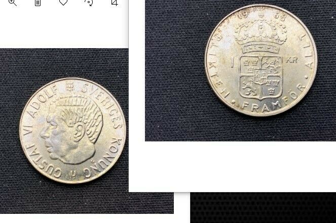Read more about the article 1968 Sweden 1 Krona Coin UNC  .400 Silver    ASW .090 Toz 	 #160