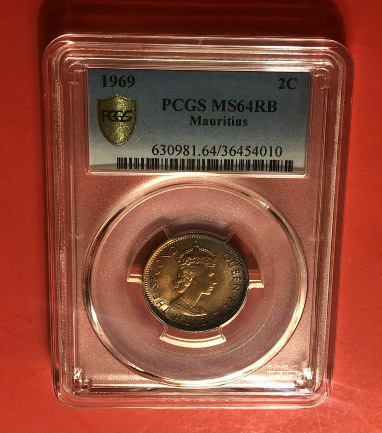 Read more about the article MAURITIUS -1969-UNCIRCULATED 2 CENT COIN GRADED BY PCGS MS64RB.