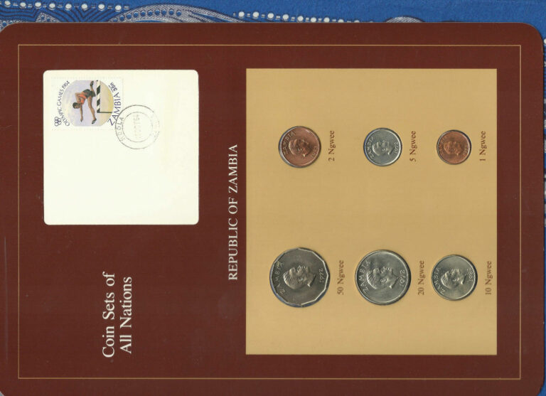 Read more about the article Coin Sets of All Nations Zambia 1972-1983 UNC 20 50 Ngwee 1972