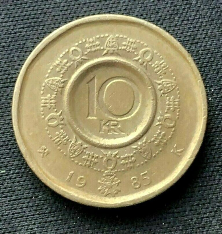 Read more about the article 1985 Norway 10 Kroner coin AU     Copper nickel Zinc World Coin    #K1379