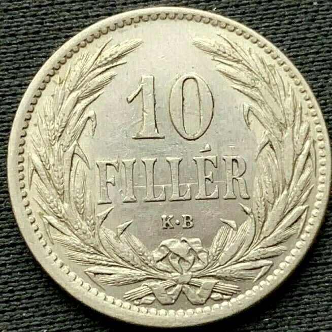 Read more about the article 10 Filler Coin 1894 Hungary  AU +     World Coin nickel      #B218