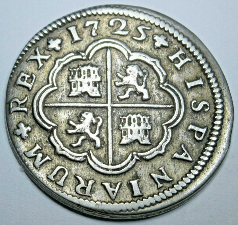 Read more about the article 1725 Spanish Silver 2 Reales Antique 1700’s Colonial Cross Pirate Treasure Coin