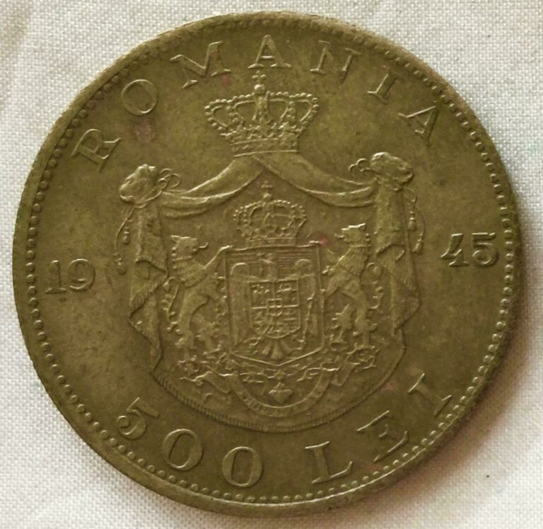 Read more about the article Kingdom Of Romania Toned Uncirculated 500 Lei 1945 Free USA Shipping