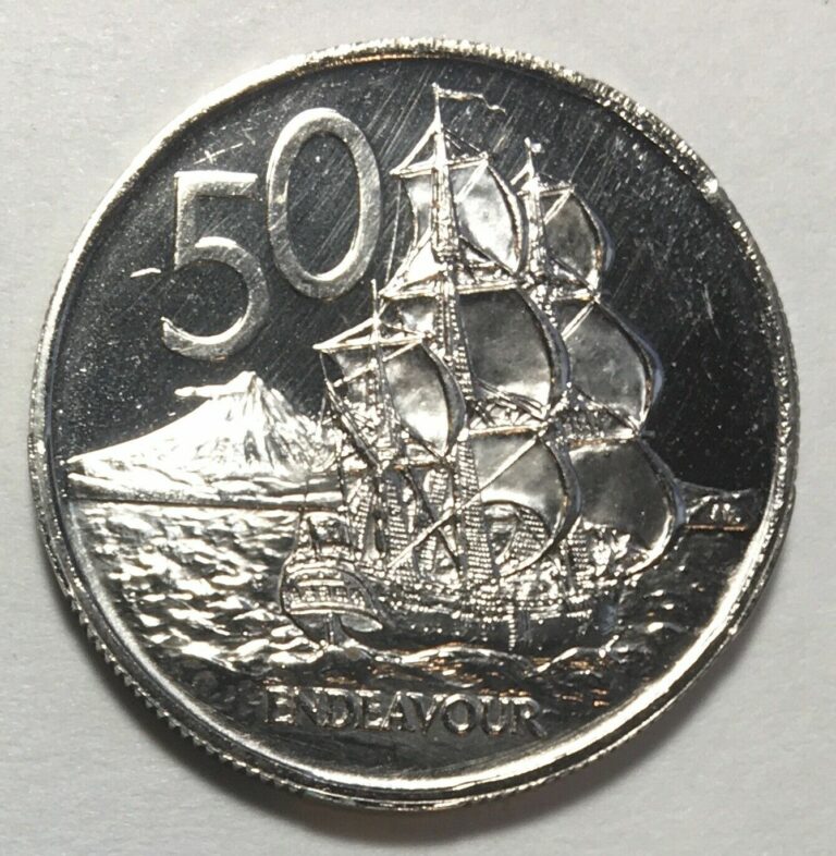 Read more about the article New Zealand 50 Cents 1967 – Captain Cook’s HMS Endeavour – Prooflike
