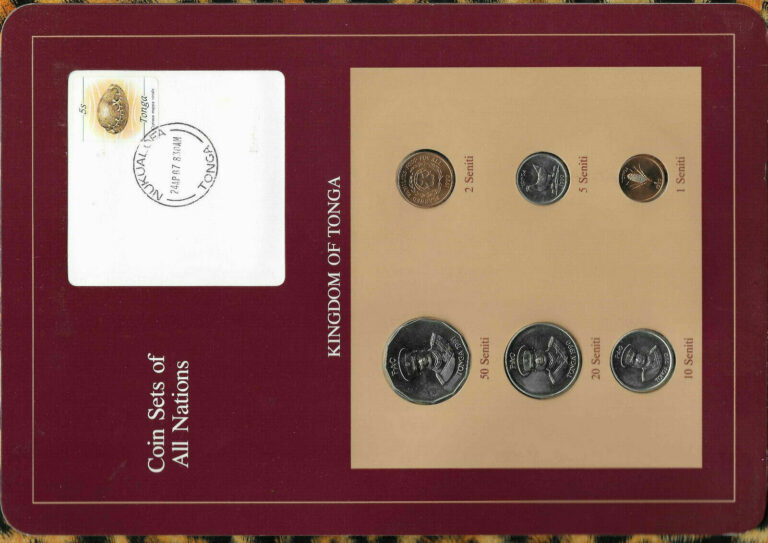Read more about the article Coin Sets of All Nations Tonga UNC 1 2 5 10 20 Seniti 1990 50 Senti 1991
