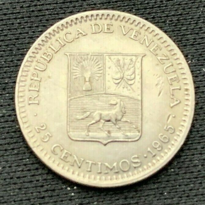 Read more about the article Venezuela 1965    25 Centimos UNC     Nickel Coin     #K488
