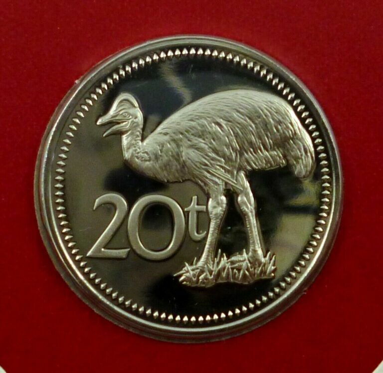 Read more about the article Papua New Guinea 20 Toea 1975 Proof Coin –  Dwarf cassowary (98 2)