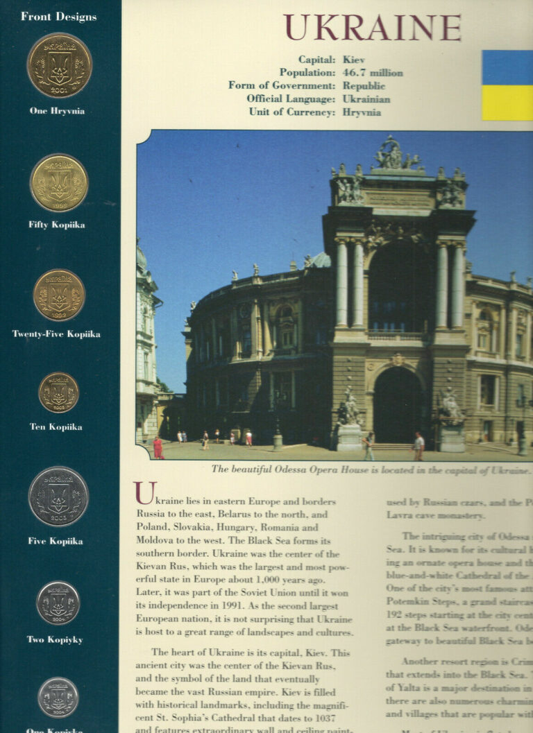 Read more about the article Coins from Around the World Ukraine 1992-2005 BU UNC 1 Hryvnia 2001