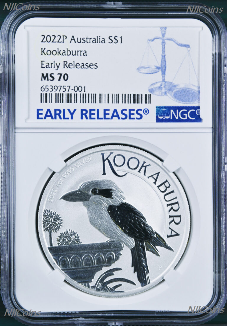 Read more about the article 2022 P Australia Silver Kookaburra NGC MS 70 $1 1 oz Coin Blue ER Label PERFECT