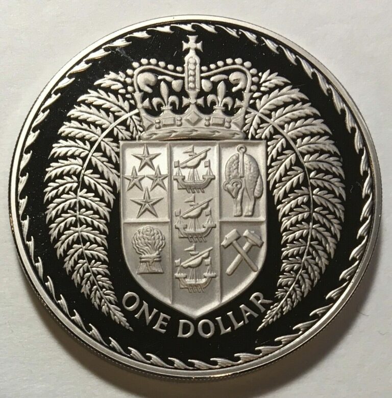 Read more about the article New Zealand $1.00 Dollar 1975 – Silver Fern (Cyathea dealbata) leaves – Proof