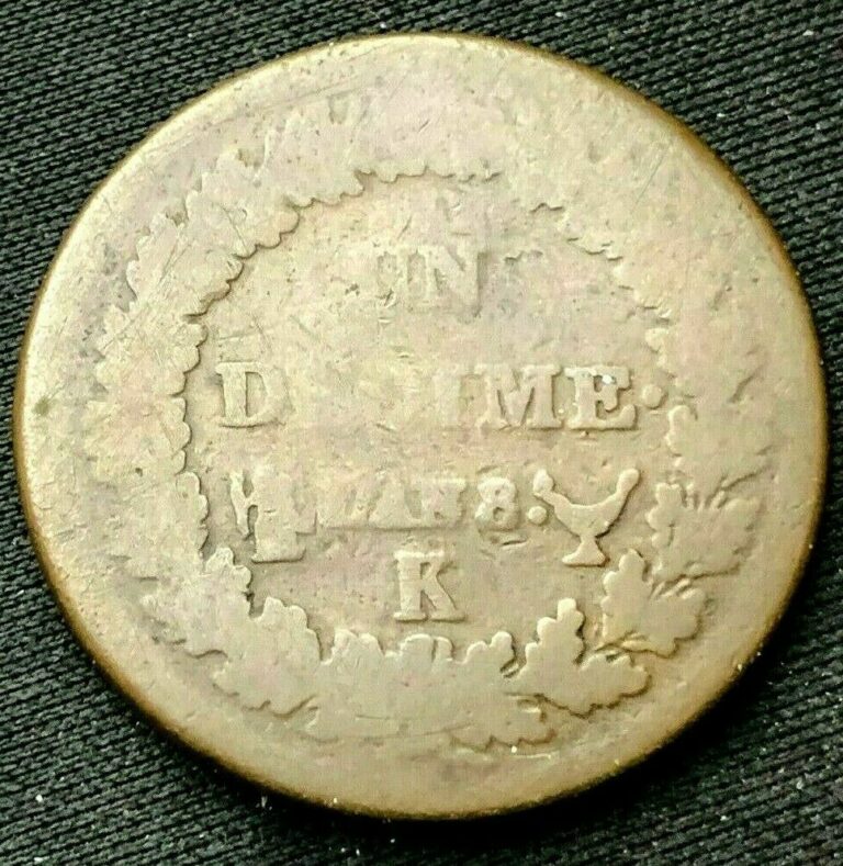 Read more about the article 1796-1800 K France Un Decime Coin  ( Low 8 )    Copper 20 gr     #K1199