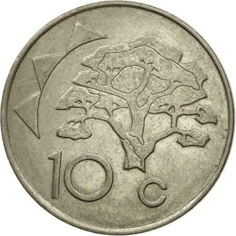 Read more about the article Namibia 10 Cents Coin Camelthorn tree KM2 1993 – 2012