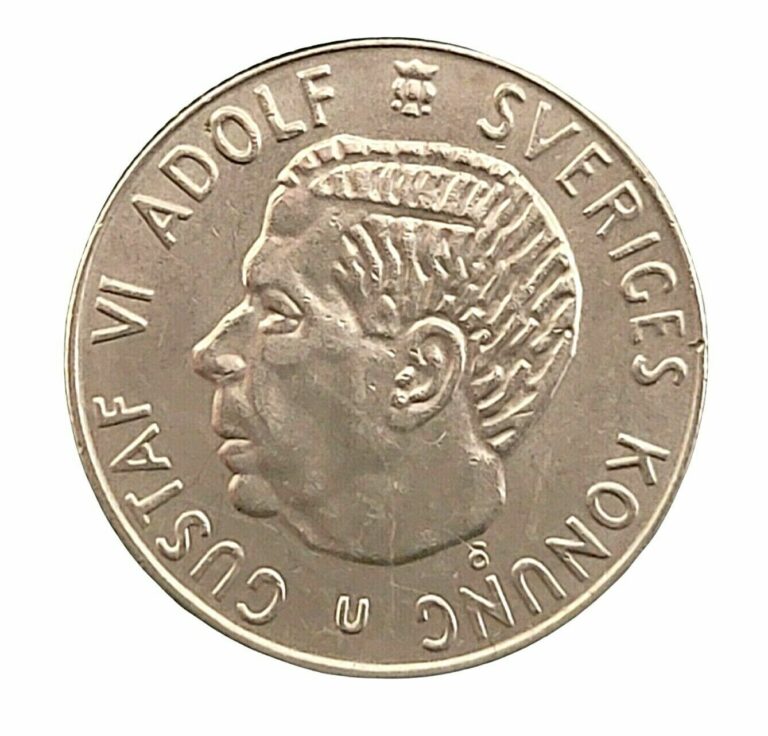 Read more about the article 1973 Sweden 1 Krona Coin Swedish Adolf Sveriges Konung Gustaf VI Nice Details