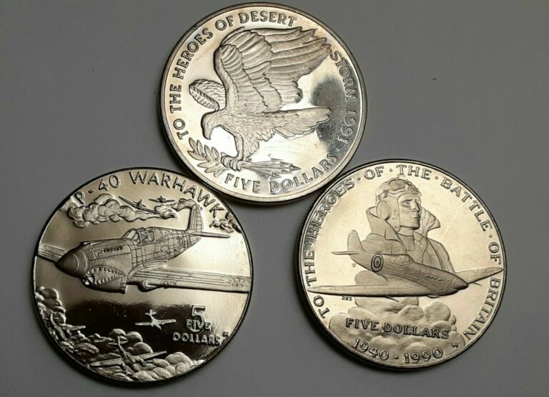 Read more about the article Marshall Islands 3/5 Dollar Commemorative Coins From 1990/91 Bu  #93/9