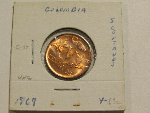 Read more about the article Colombia 1969 5 Centavos unc Coin