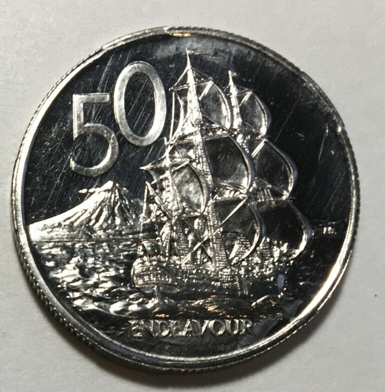 Read more about the article New Zealand 50 Cents 1968 – Captain Cook’s HMS Endeavour – Prooflike