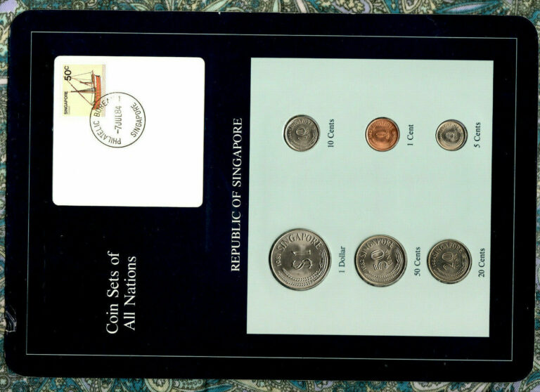 Read more about the article Coin Sets of All Nations Singapore 1981-1984 UNC 5 cent 1984 50 cent 1982