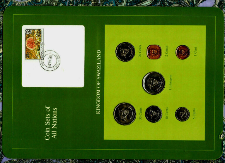 Read more about the article Coin Sets of All Nations Swaziland 1975-1982 UNC 1 cent 1975 1 Lilangeni 1981