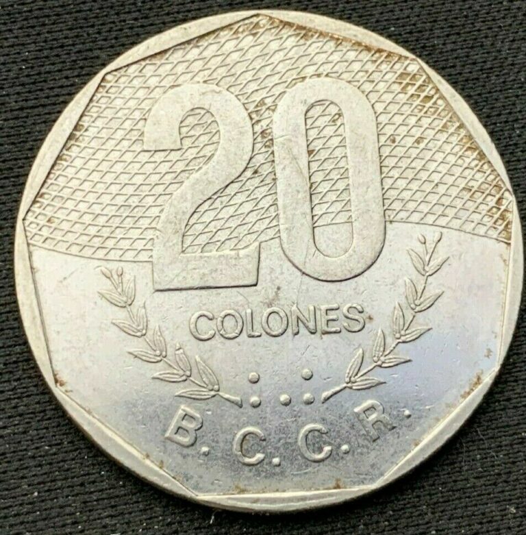 Read more about the article Costa Rica 1983     20 Colones UNC     Stainless Steel Coin    #K507