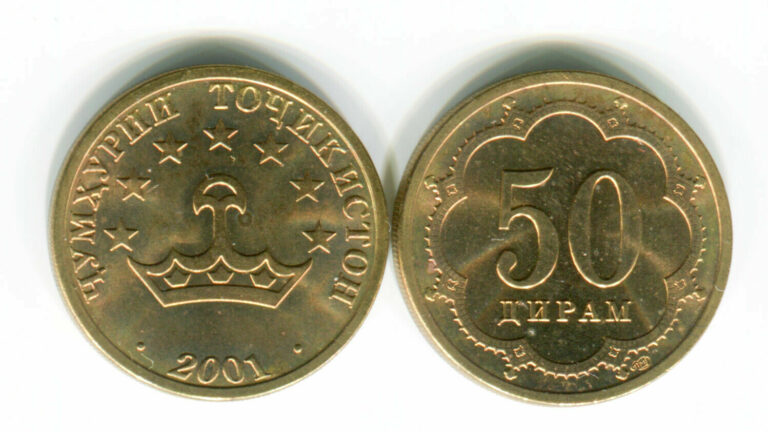 Read more about the article TAJIKISTAN: 2001 regular coin 50 Dirams UNC  RARE to find