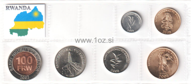 Read more about the article RWANDA SET 2003 / 2007 – 6 coins ( 1  5  10  20  50  100 AMAFARANGA ) UNC