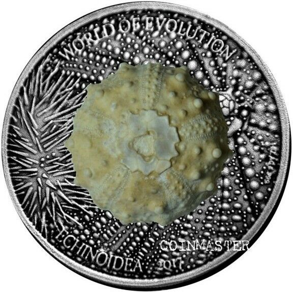 Read more about the article 2017 1 Oz Silver Burkina Faso ECHINOIDEA World of Evolution Antique Finish Coin.